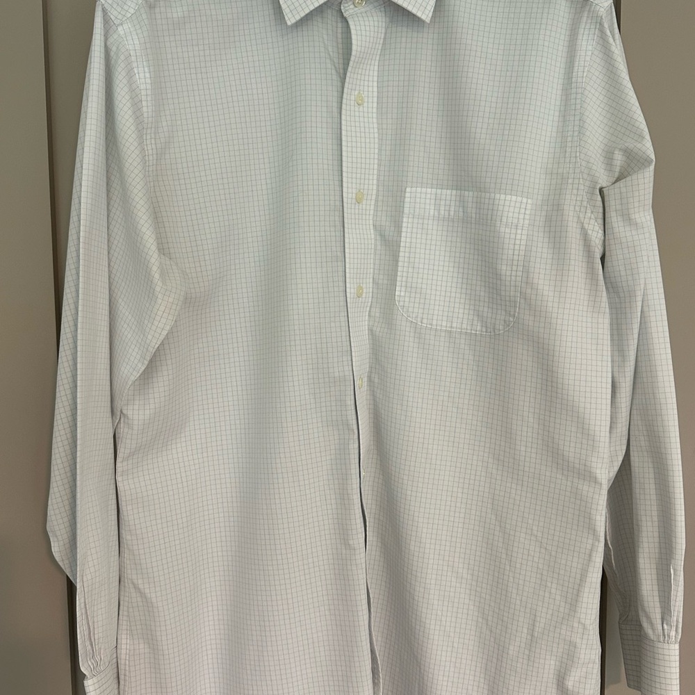 Brooks Brothers Light Blue Checkered Dress Shirt